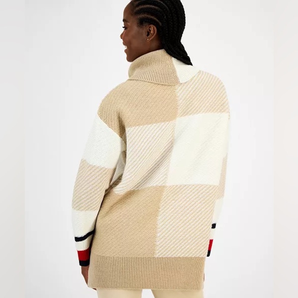 Tommy Hilfiger Colorblock Cowl Neck Sweater NWT Size L - Picture 4 of 10